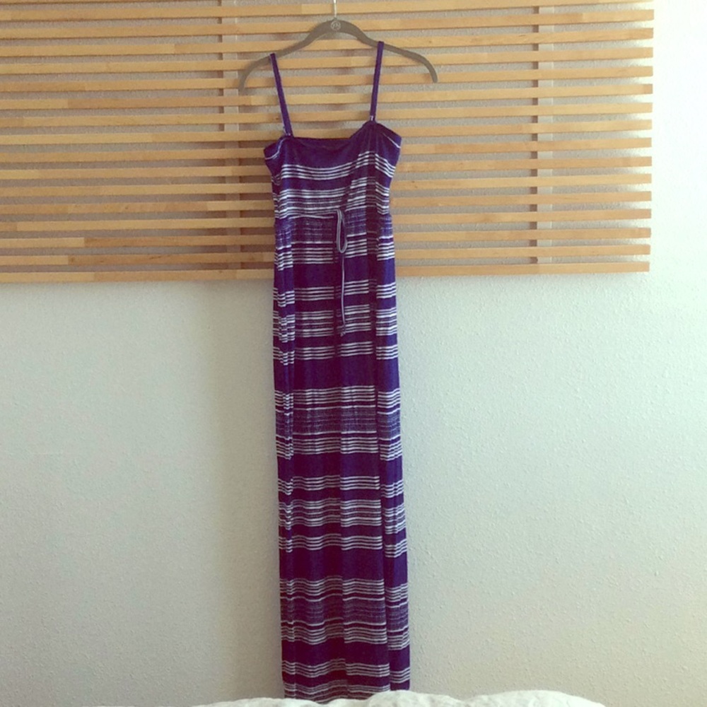 Motherhood Maternity Blue Stripe Maxi Dress SM